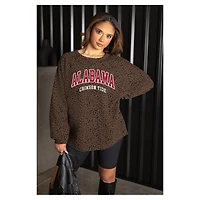 Women's Gameday Couture Brown Alabama Crimson Tide Leopard Oversized Sweatshirt