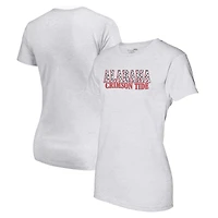 T-shirt ondulé tri-mélange à carreaux pour femmes, gris chiné, nom de l'équipe l'Alabama Crimson Tide