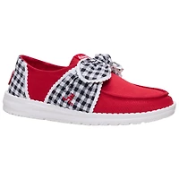 Chaussures décontractées à enfiler pour femme Hey Dude Crimson Tide Wendy Bow, couleur cramoisie/blanche, Alabama