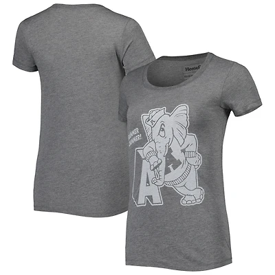 T-shirt à trois mélanges Homefield gris chiné Alabama Crimson Tide Vintage Rammer Jammer pour femme