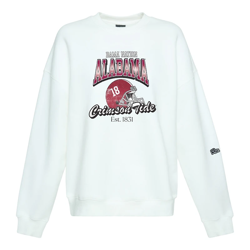 Sweat-shirt ras du cou blanc Alabama Crimson Tide Classic Era pour femme de Hype and Vice