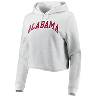 Sweat à capuche court Women's League Collegiate Wear Ash Alabama Crimson Tide 2-Hit 1636