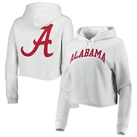 Sweat à capuche court Women's League Collegiate Wear Ash Alabama Crimson Tide 2-Hit 1636