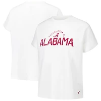 Women's League Collegiate Wear White Alabama Crimson Tide Slub Rolled Cuff T-Shirt