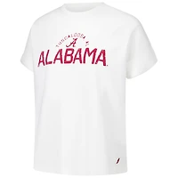 Women's League Collegiate Wear White Alabama Crimson Tide Slub Rolled Cuff T-Shirt