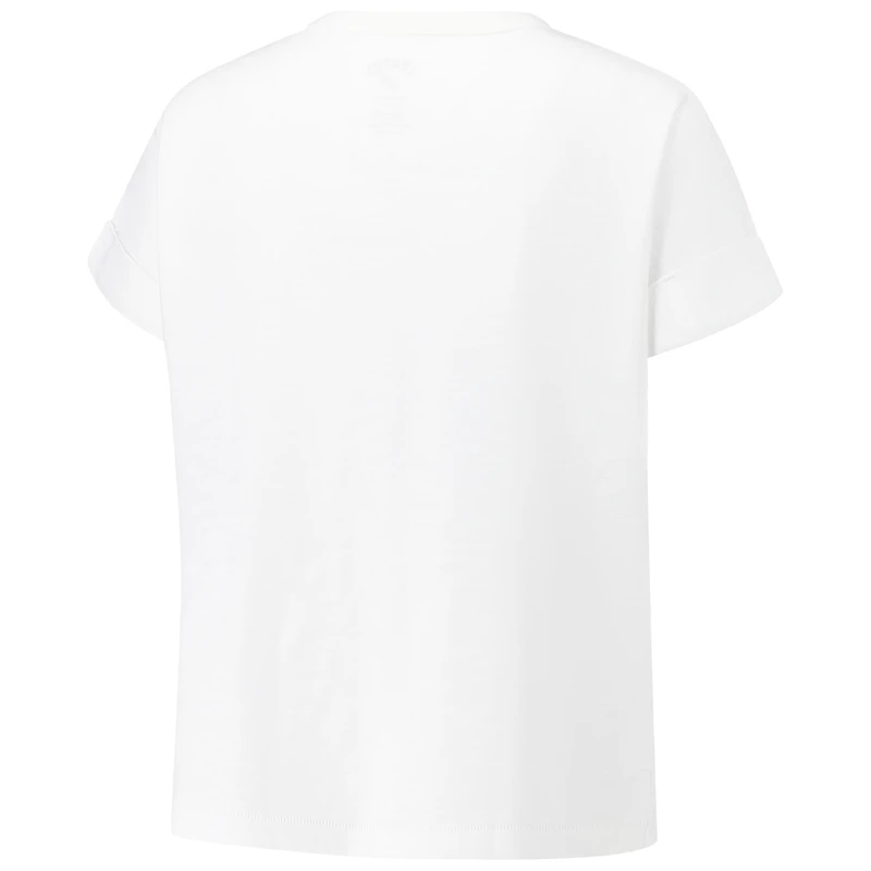T-shirt blanc à revers roulés Alabama Crimson Tide Slub pour femmes de la ligue universitaire