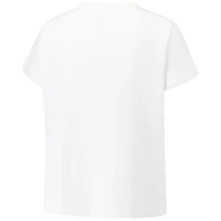 T-shirt blanc à revers roulés Alabama Crimson Tide Slub pour femmes de la ligue universitaire