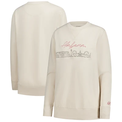 Women's  Natural Alabama Crimson Tide Campus Vintage Wash Fleece Sweatshirt