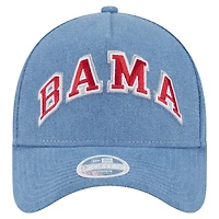 Casquette ajustable New Era Denim Alabama Crimson Tide A-Frame 9FORTY pour femme