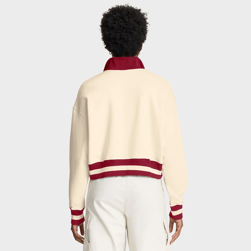 Sweat-shirt court à demi-zip oversize Nike Alabama Crimson Tide couleur crème pour femme