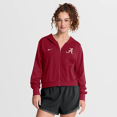 Women's Nike Crimson Alabama Tide Mantra Cropped Full-Zip Hoodie