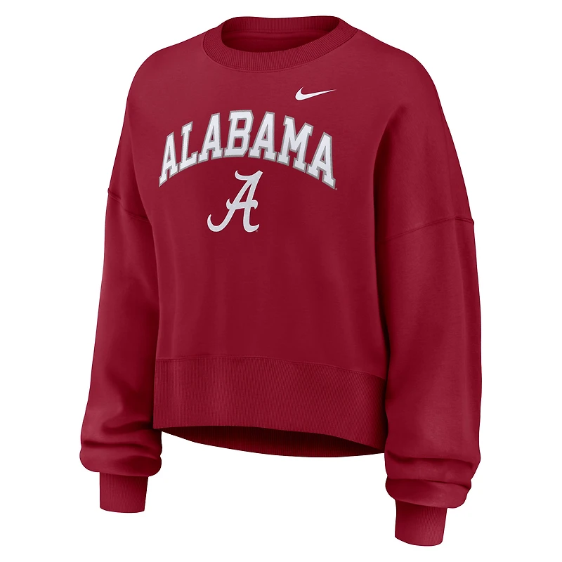 Sweat-shirt à capuche surdimensionné Nike Crimson Alabama Tide Phoenix Arch pour femme