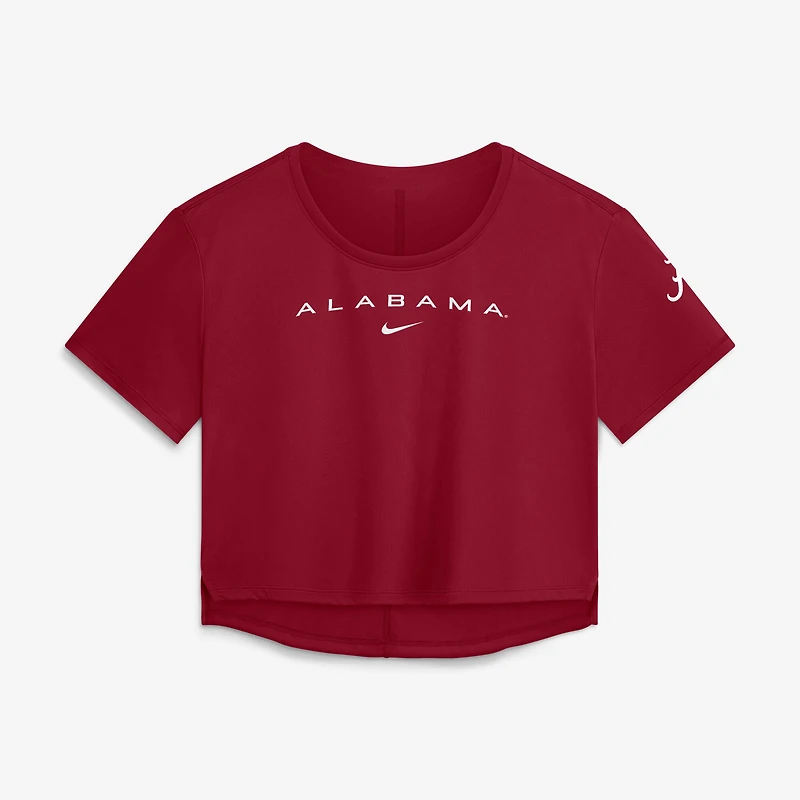 Women's Nike Crimson Alabama Tide Premium Performance Dri-FIT Cropped Top