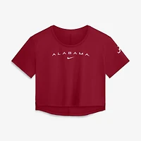 Women's Nike Crimson Alabama Tide Premium Performance Dri-FIT Cropped Top