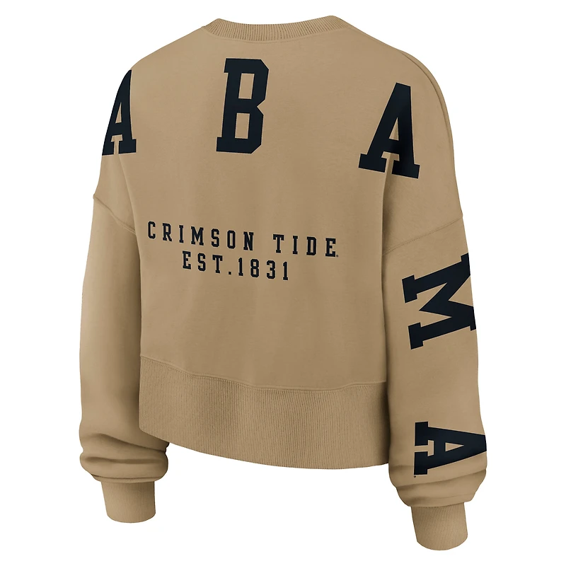 Women's Nike Tan Alabama Crimson Tide Oversized Phoenix Pullover Sweatshirt
