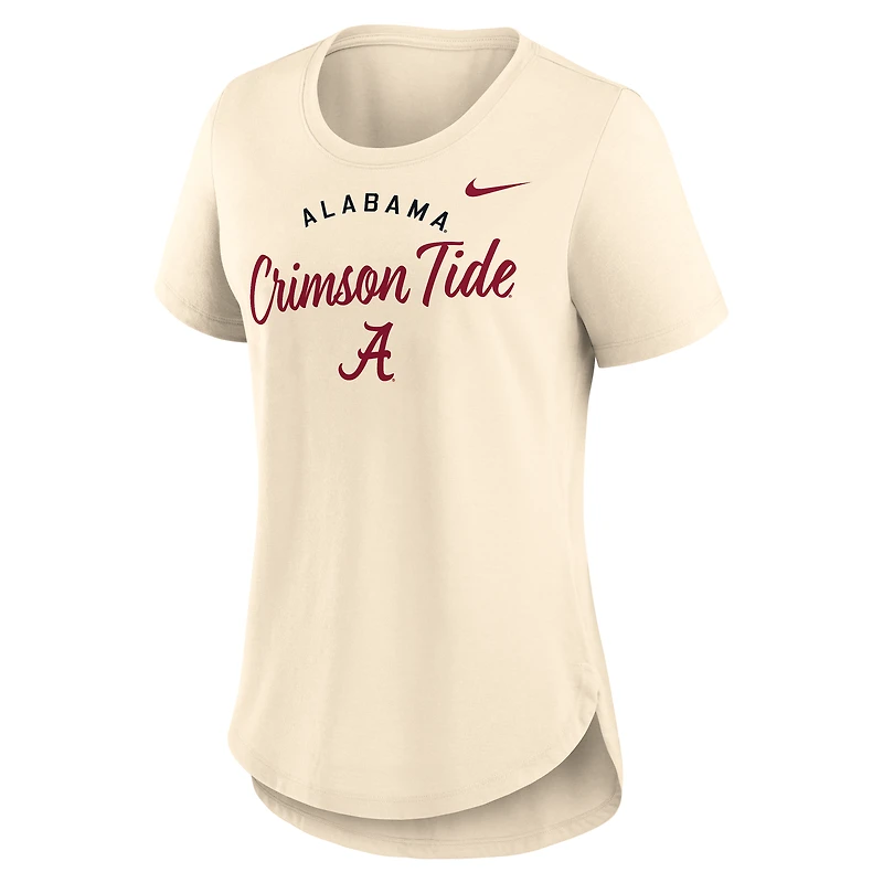 Women's Nike  Tan Alabama Crimson Tide Script Logo Tri-Blend T-Shirt