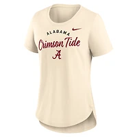 Women's Nike  Tan Alabama Crimson Tide Script Logo Tri-Blend T-Shirt