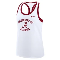 Débardeur Nike blanc pour femme, modèle Alabama Crimson Tide Uni Name Tri-Blend Dri-FIT