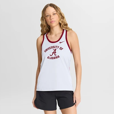 Débardeur Nike blanc pour femme, modèle Alabama Crimson Tide Uni Name Tri-Blend Dri-FIT