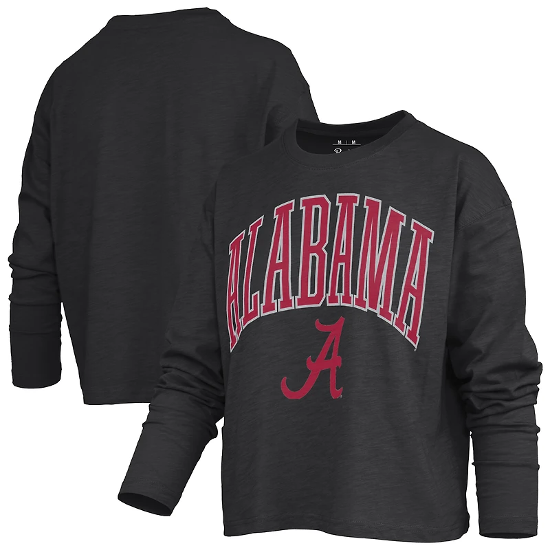 Women's Pressbox Alabama Crimson Tide Motley Boxy Waist-Length Long Sleeve T-Shirt