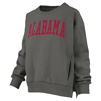 Sweat-shirt à poches raglan Alabama Crimson Tide Pressbox Charcoal pour femme