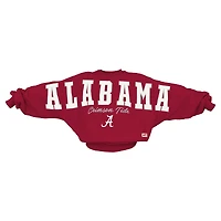 Sweat-shirt oversize à col dolman pour femme, modèle Pressbox Crimson Alabama Crimson Tide Flannigan