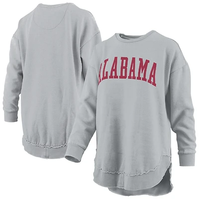 Sweat-shirt à manches longues en polaire vintage Pressbox Gray Alabama Crimson Tide Melange Poncho pour femme