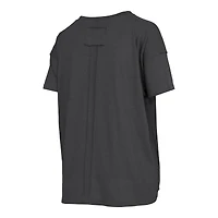 T-shirt oversize à coutures apparentes, noir chiné, Alabama Crimson Tide, style trèfle quatre feuilles, pour femme.