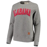 Women's Pressbox Heather Charcoal Alabama Crimson Tide Moose Quilted Pullover Sweatshirt