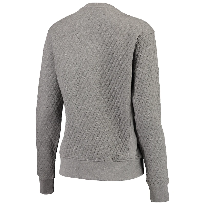 Women's Pressbox Heather Charcoal Alabama Crimson Tide Moose Quilted Pullover Sweatshirt