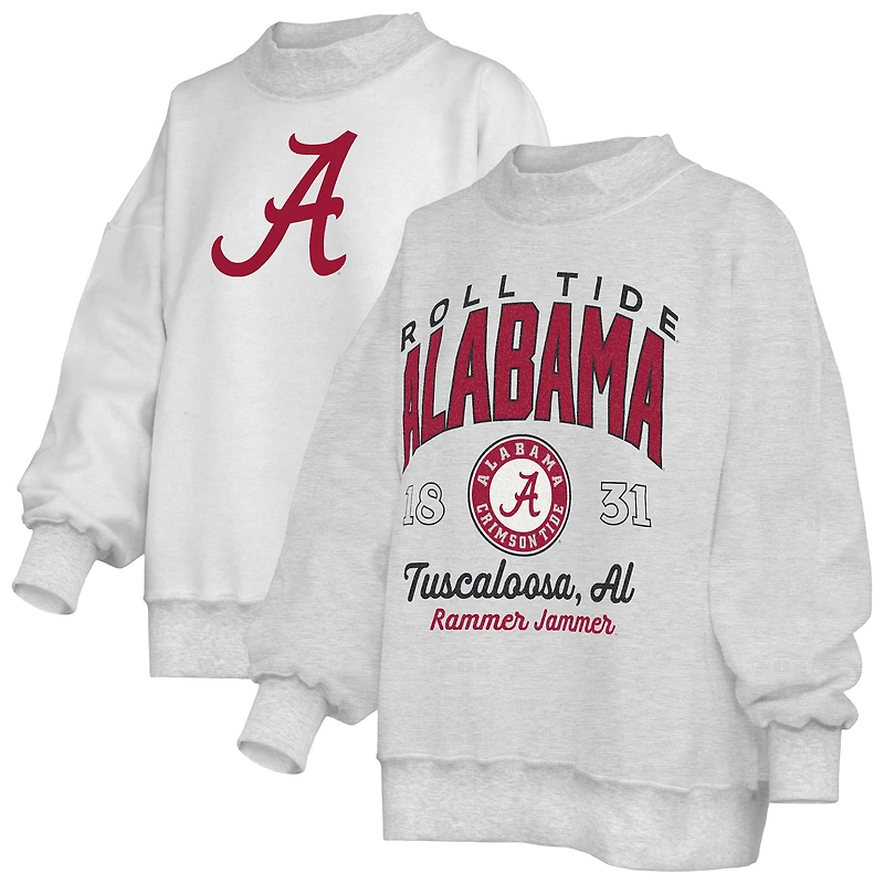 Women's Pressbox  Heather Gray Alabama Crimson Tide Reversible Sweatshirt