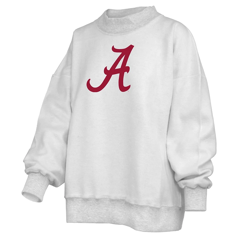 Women's Pressbox  Heather Gray Alabama Crimson Tide Reversible Sweatshirt