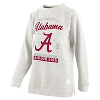 Women's Pressbox Oatmeal Alabama Crimson Tide Plus Comfy Cairo Terry Pullover Sweatshirt