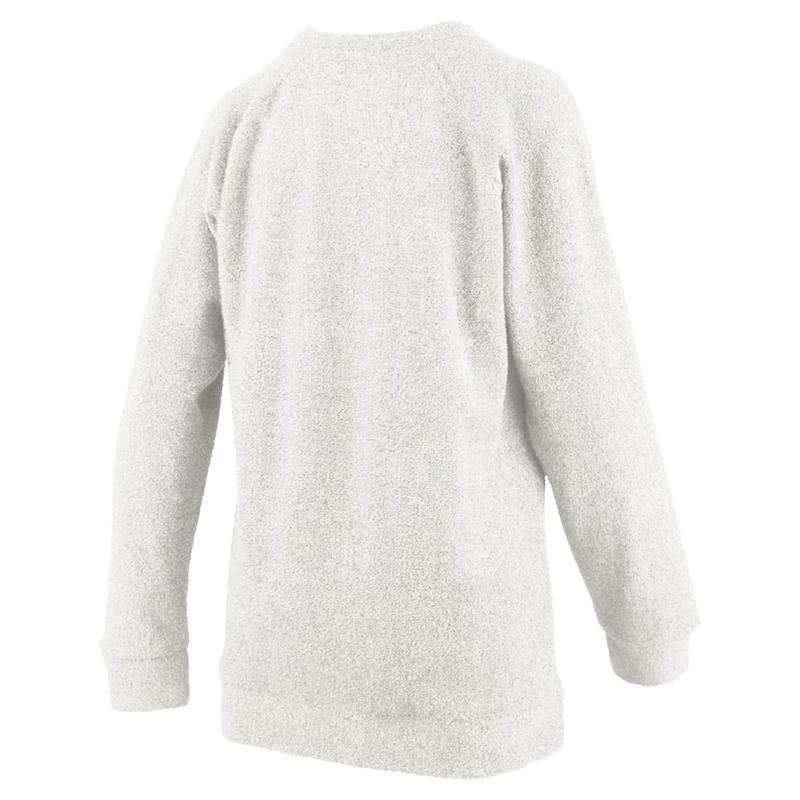Women's Pressbox Oatmeal Alabama Crimson Tide Plus Comfy Cairo Terry Pullover Sweatshirt