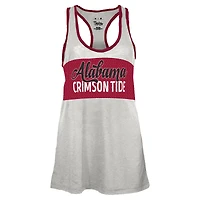 Débardeur dos nageur Alabama Crimson Tide Tracy pour femme, blanc/cramoisi, à imprimé dévoré