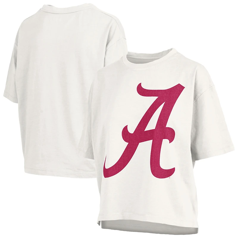 Women's Pressbox  White Alabama Crimson Tide Big Canvas Puff Castillo Motley Slub T-Shirt
