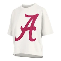 Women's Pressbox  White Alabama Crimson Tide Big Canvas Puff Castillo Motley Slub T-Shirt