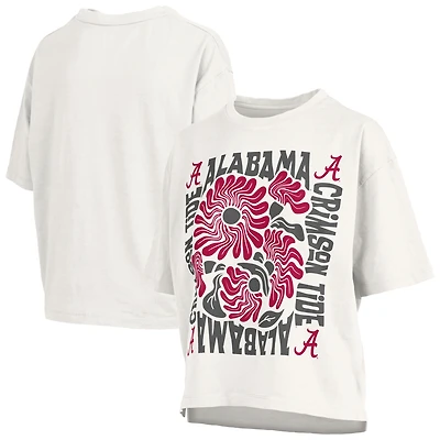T-shirt oversize en jersey flammé blanc Alabama Crimson Tide Elena de Pressbox pour femmes