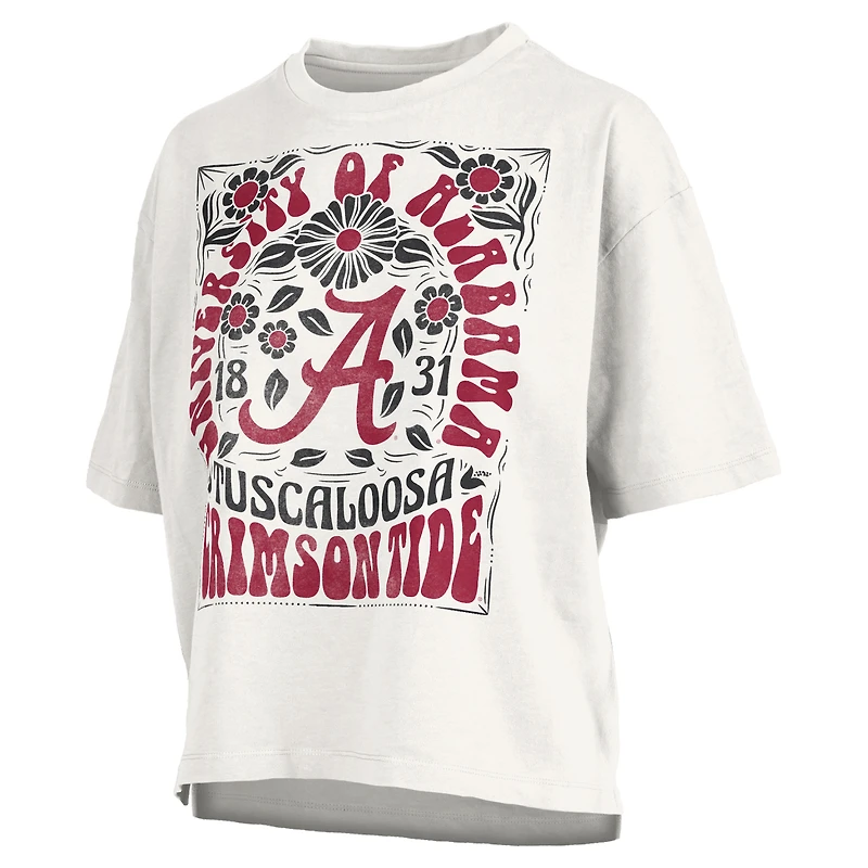 Women's Pressbox White Alabama Crimson Tide Harmony Oversized T-Shirt