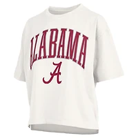 Women's Pressbox Crimson Alabama Tide Nelson Arch Over Logo Waist Length Oversized Slub T-Shirt