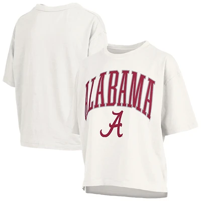 Women's Pressbox Crimson Alabama Tide Nelson Arch Over Logo Waist Length Oversized Slub T-Shirt