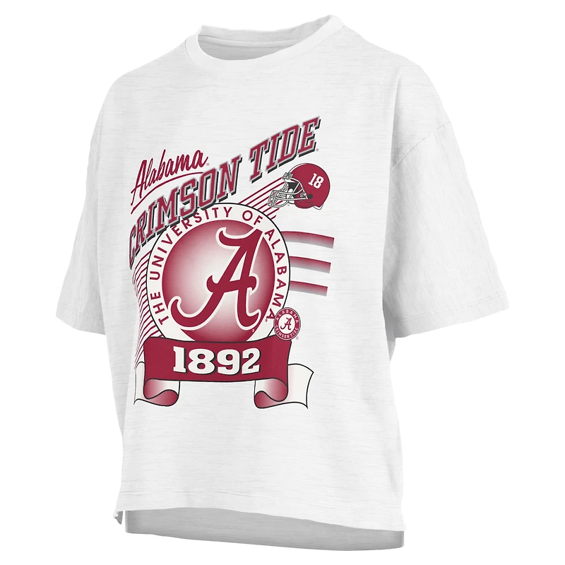 T-shirt Pressbox blanc Alabama Crimson Tide Rock & Roll Slub pour femmes