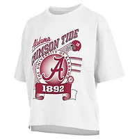 T-shirt Pressbox blanc Alabama Crimson Tide Rock & Roll Slub pour femmes