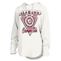 T-shirt à capuche blanc manches longues Pressbox pour femmes, Alabama Crimson Tide San Bruno