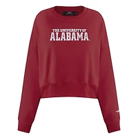 Women's Pro Standard Crimson Alabama Tide Sequin Boxy Cropped Pullover Sweatshirt