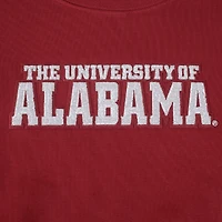 Women's Pro Standard Crimson Alabama Tide Sequin Boxy Cropped Pullover Sweatshirt