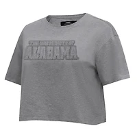 Women's Pro Standard Heather Charcoal Alabama Crimson Tide Tonal Neutral Boxy Cropped T-Shirt