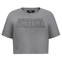 Women's Pro Standard Heather Charcoal Alabama Crimson Tide Tonal Neutral Boxy Cropped T-Shirt
