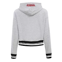 Women's Pro Standard Heather Gray Alabama Crimson Tide Script Tail Fleece Cropped Pullover Hoodie