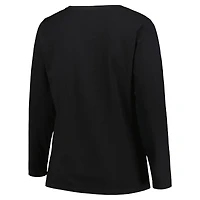 Women's Profile Black Alabama Crimson Tide Plus Arch Over Logo Scoop Neck Long Sleeve T-Shirt